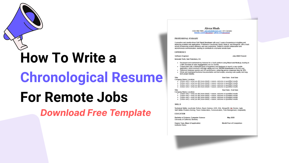 How To Write a Chronological Resume For Remote Jobs